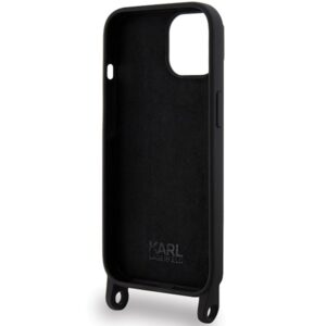 Karl Lagerfeld KLHCP15SSCBSKNK Apple iPhone 15/ 14 / 13 6.1" kietas dėklas juodos spalvos Crossbody Silicone Ikon - Image 6