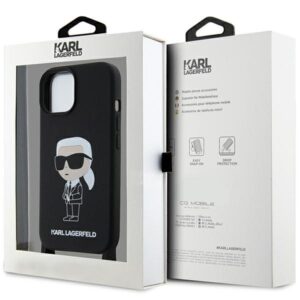 Karl Lagerfeld KLHCP15SSCBSKNK Apple iPhone 15/ 14 / 13 6.1" kietas dėklas juodos spalvos Crossbody Silicone Ikon - Image 7