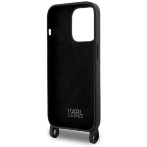 Karl Lagerfeld KLHCP15XSCBSKNK Apple iPhone 15 Pro Max 6.7" kietas dėklas juodos spalvos Crossbody Silicone Ikonik - Image 6
