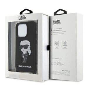 Karl Lagerfeld KLHCP15XSCBSKNK Apple iPhone 15 Pro Max 6.7" kietas dėklas juodos spalvos Crossbody Silicone Ikonik - Image 7
