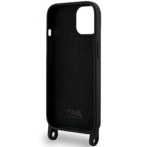 Karl Lagerfeld KLHCP15SSCBSCNK Apple iPhone 15/ 14 / 13 6.1" kietas dėklas juodos spalvos Crossbody Silicone Chou - Image 6