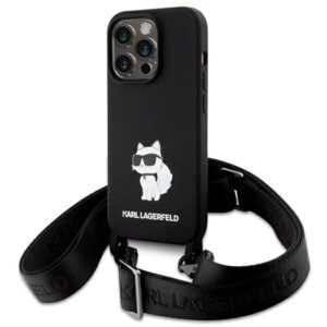 Karl Lagerfeld KLHCP15XSCBSCNK Apple iPhone 15 Pro Max 6.7" kietas dėklas juodos spalvos Crossbody Silicone Choupe - Image 1