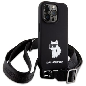 Karl Lagerfeld KLHCP15XSCBSCNK Apple iPhone 15 Pro Max 6.7" kietas dėklas juodos spalvos Crossbody Silicone Choupe - Image 3