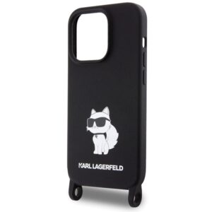 Karl Lagerfeld KLHCP15XSCBSCNK Apple iPhone 15 Pro Max 6.7" kietas dėklas juodos spalvos Crossbody Silicone Choupe - Image 5