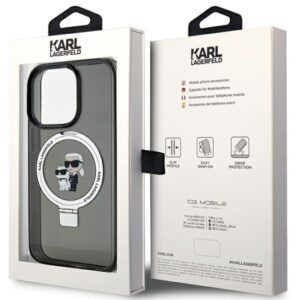 Karl Lagerfeld KLHMP13LHMRSKCK Apple iPhone 13 Pro 6.1" juodos spalvos kietas dėklas Ring Stand Karl&Choupettte Ma - Image 8