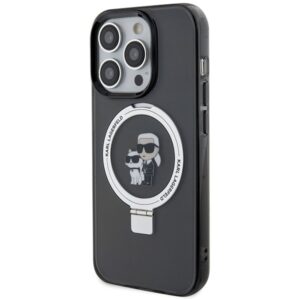 Karl Lagerfeld KLHMP13LHMRSKCK Apple iPhone 13 Pro 6.1" juodos spalvos kietas dėklas Ring Stand Karl&Choupettte Ma - Image 2