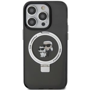 Karl Lagerfeld KLHMP13LHMRSKCK Apple iPhone 13 Pro 6.1" juodos spalvos kietas dėklas Ring Stand Karl&Choupettte Ma - Image 3
