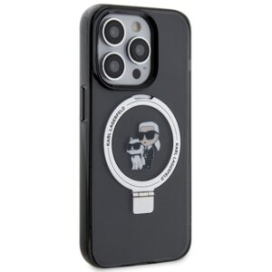 Karl Lagerfeld KLHMP13LHMRSKCK Apple iPhone 13 Pro 6.1" juodos spalvos kietas dėklas Ring Stand Karl&Choupettte Ma - Image 4