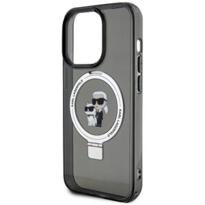 Karl Lagerfeld KLHMP13LHMRSKCK Apple iPhone 13 Pro 6.1" juodos spalvos kietas dėklas Ring Stand Karl&Choupettte Ma - Image 6