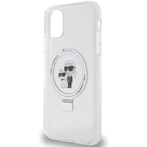 Karl Lagerfeld KLHMN61HMRSKCH Apple iPhone 11/ Xr 6.1" baltos spalvos kietas dėklas Ring Stand Karl&Choupettte Mag - Image 6