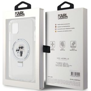 Karl Lagerfeld KLHMN61HMRSKCH Apple iPhone 11/ Xr 6.1" baltos spalvos kietas dėklas Ring Stand Karl&Choupettte Mag - Image 8