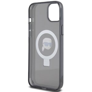Karl Lagerfeld KLHMP15SHMRSKHK Apple iPhone 15/ 14 / 13 6.1" juodos spalvos kietas dėklas Ring Stand Karl Head Ma - Image 7