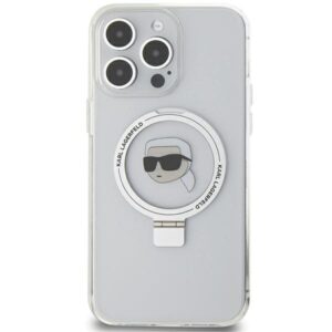 Karl Lagerfeld KLHMP15LHMRSKHH Apple iPhone 15 Pro 6.1" baltos spalvos kietas dėklas Ring Stand Karl Head MagSafe - Image 3