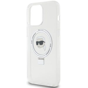 Karl Lagerfeld KLHMP15LHMRSKHH Apple iPhone 15 Pro 6.1" baltos spalvos kietas dėklas Ring Stand Karl Head MagSafe - Image 6