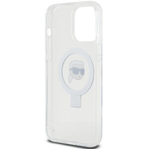 Karl Lagerfeld KLHMP15LHMRSKHH Apple iPhone 15 Pro 6.1" baltos spalvos kietas dėklas Ring Stand Karl Head MagSafe - Image 7