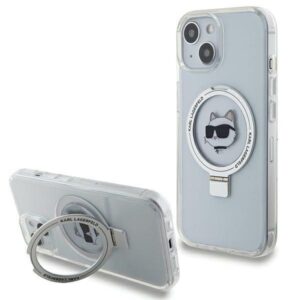 Karl Lagerfeld KLHMP15MHMRSCHH Apple iPhone 15 Plus / 14 Plus 6.7" baltos spalvos kietas dėklas Ring Stand Choupett - Image 1