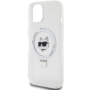 Karl Lagerfeld KLHMP15MHMRSCHH Apple iPhone 15 Plus / 14 Plus 6.7" baltos spalvos kietas dėklas Ring Stand Choupett - Image 6