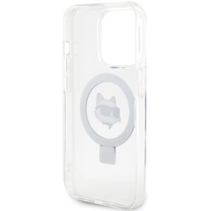 Karl Lagerfeld KLHMP15LHMRSCHH Apple iPhone 15 Pro 6.1" baltos spalvos kietas dėklas Ring Stand Choupette Head MagS - Image 7