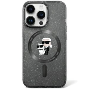 Karl Lagerfeld KLHMN61HGKCNOK Apple iPhone 11/ Xr 6.1" juodos spalvos kietas dėklas Karl&Choupette Glitter MagSaf - Image 1