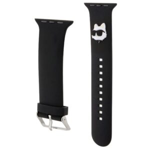 Karl Lagerfeld apyrankė KLAWMSLCNK Apple Watch 38/40/41mm juodos spalvos apyrankė 3D Rubber Choupette Heads - Image 3