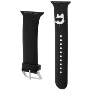 Karl Lagerfeld apyrankė KLAWLSLCNK Apple Watch 42/44/45/49mm juodos spalvos apyrankė 3D Rubber Choupette Head - Image 3