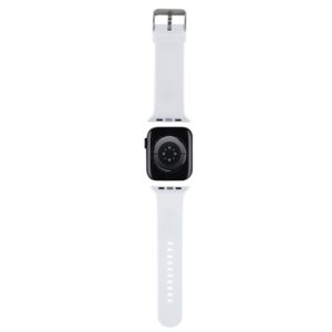 Karl Lagerfeld apyrankė KLAWMSLCNH Apple Watch 38/40/41mm baltos spalvos apyrankė 3D Rubber Choupette Heads - Image 2