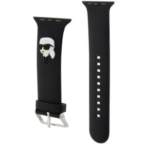 Karl Lagerfeld apyrankė KLAWMSLKNK AppleWatch 38/40/41mm juodos spalvos apyrankė 3D Rubber Karl Head - Image 3