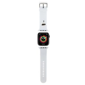 Karl Lagerfeld apyrankė KLAWMSLKNH AppleWatch 38/40/41mm baltos spalvos apyrankė 3D Rubber Karl Head - Image 1