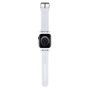 Karl Lagerfeld apyrankė KLAWLSLKNH Apple Watch 42/44/45/49mm baltos spalvos apyrankė 3D Rubber Karl Head - Image 2