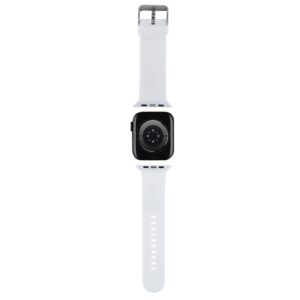 Karl Lagerfeld apyrankė KLAWLSLKCNH Apple Watch 42/44/45/49mm baltos spalvos apyrankė 3D Rubber Karl&Choupette - Image 2