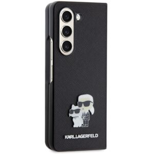 Karl Lagerfeld KLHCZFD5SAKCNPK Z Fold5F946 kietas dėklas juodos spalvos Saffiano Karl&Choupette Pin - Image 5