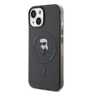 Karl Lagerfeld KLHMP14SHFCKNOK Apple iPhone 14/ 15 / 13 6.1" juodos spalvos kietas dėklas IML Ikonik MagSafe - Image 2