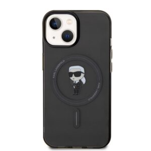 Karl Lagerfeld KLHMP14SHFCKNOK Apple iPhone 14/ 15 / 13 6.1" juodos spalvos kietas dėklas IML Ikonik MagSafe - Image 3