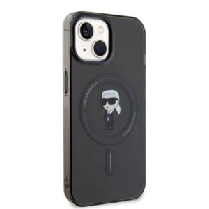 Karl Lagerfeld KLHMP14SHFCKNOK Apple iPhone 14/ 15 / 13 6.1" juodos spalvos kietas dėklas IML Ikonik MagSafe - Image 4