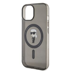 Karl Lagerfeld KLHMP14SHFCKNOK Apple iPhone 14/ 15 / 13 6.1" juodos spalvos kietas dėklas IML Ikonik MagSafe - Image 6