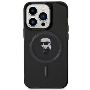 Karl Lagerfeld KLHMP14LHFCKNOK Apple iPhone 14 Pro 6.1" juodos spalvos kietas dėklas IML Ikonik MagSafe - Image 3