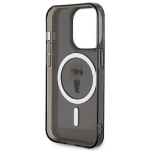 Karl Lagerfeld KLHMP14LHFCKNOK Apple iPhone 14 Pro 6.1" juodos spalvos kietas dėklas IML Ikonik MagSafe - Image 7