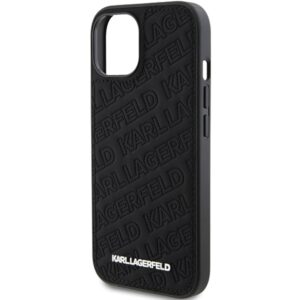 Karl Lagerfeld KLHCP15SPQKPMK Apple iPhone 15/ 14 / 13 6.1" juodos spalvos kietas dėklas Quilted K Pattern - Image 6