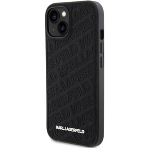 Karl Lagerfeld KLHCP15MPQKPMK Apple iPhone 15 Plus / 14 Plus 6.7" juodos spalvos kietas dėklas Quilted K Pattern - Image 2