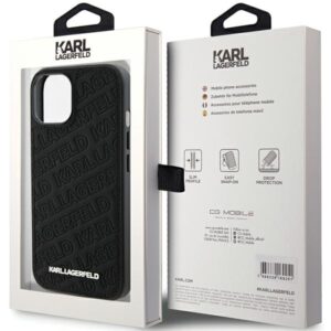 Karl Lagerfeld KLHCP15MPQKPMK Apple iPhone 15 Plus / 14 Plus 6.7" juodos spalvos kietas dėklas Quilted K Pattern - Image 8