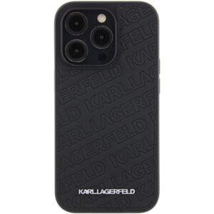 Karl Lagerfeld KLHCP15LPQKPMK Apple iPhone 15 Pro 6.1" juodos spalvos kietas dėklas Quilted K Pattern - Image 3