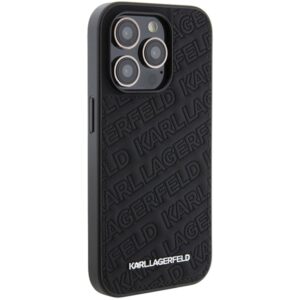Karl Lagerfeld KLHCP15LPQKPMK Apple iPhone 15 Pro 6.1" juodos spalvos kietas dėklas Quilted K Pattern - Image 4