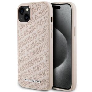 Karl Lagerfeld KLHCP15MPQKPMP Apple iPhone 15 Plus / 14 Plus 6.7" rožinės spalvos kietas dėklas Quilted K Pattern - Image 1