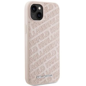 Karl Lagerfeld KLHCP15MPQKPMP Apple iPhone 15 Plus / 14 Plus 6.7" rožinės spalvos kietas dėklas Quilted K Pattern - Image 4
