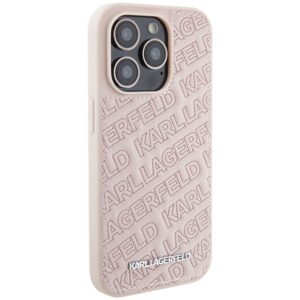 Karl Lagerfeld KLHCP15XPQKPMP Apple iPhone 15 Pro Max 6.7" rožinės spalvos kietas dėklas Quilted K Pattern - Image 4