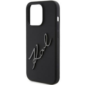Karl Lagerfeld KLHCP15LSKSBMCK Apple iPhone 15 Pro 6.1" juodos spalvos kietas dėklas Silicone Karl Script - Image 6