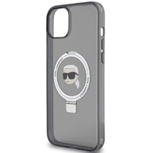 Karl Lagerfeld KLHMP15MHMRSKHK Apple iPhone 15 Plus / 14 Plus 6.7" juodos spalvos kietas dėklas Ring Stand Karl He - Image 6