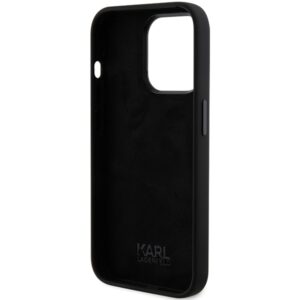 Karl Lagerfeld KLHCP15LSMHKNPK Apple iPhone 15 Pro 6.1" juodos spalvos Silicone Ikonik Metal Pin - Image 7