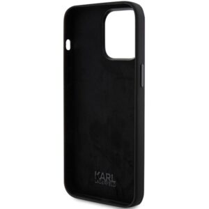 Karl Lagerfeld KLHCP15XSMHCNPK Apple iPhone 15 Pro Max 6.7" juodos spalvos Silicone Choupette Metal Pin - Image 7