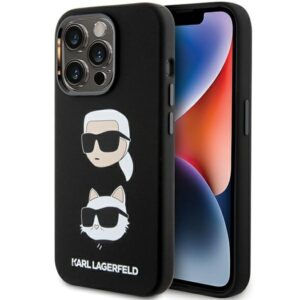 Karl Lagerfeld KLHCP15LSDHKCNK Apple iPhone 15 Pro 6.1" juodos spalvos Silicone Karl&Choupette Head